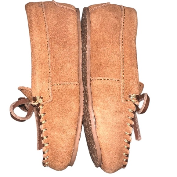 NWOB J Crew Crewcuts Kids Sherpa Lodge Slippers Moccasins Melted Caramel Tan - Picture 3 of 6